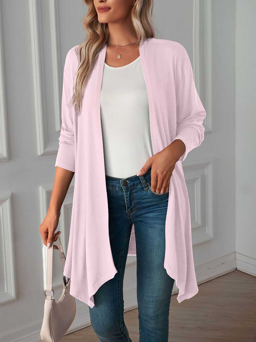 Veleaee Long Sleeve Cardigan Jacket Long Top