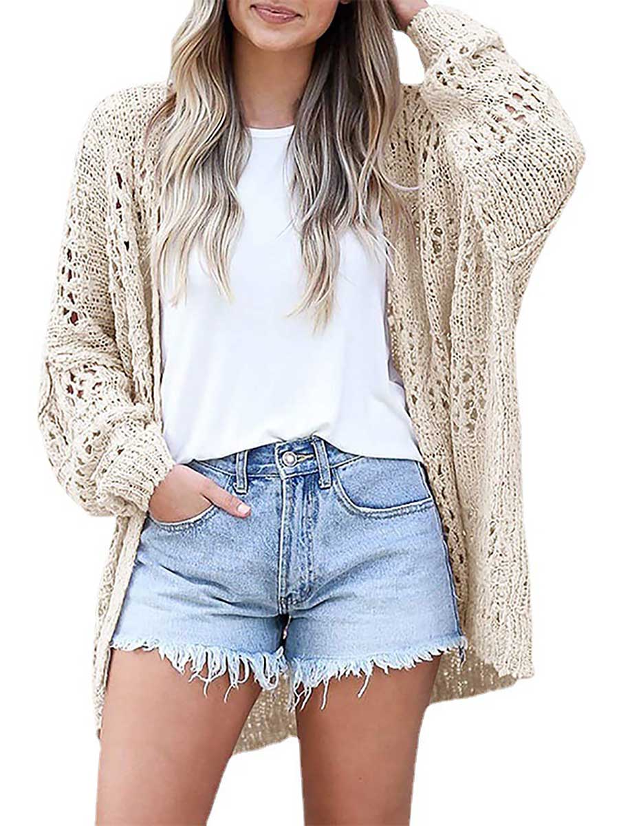 Veleaee Loose Sweater Cutout Knit