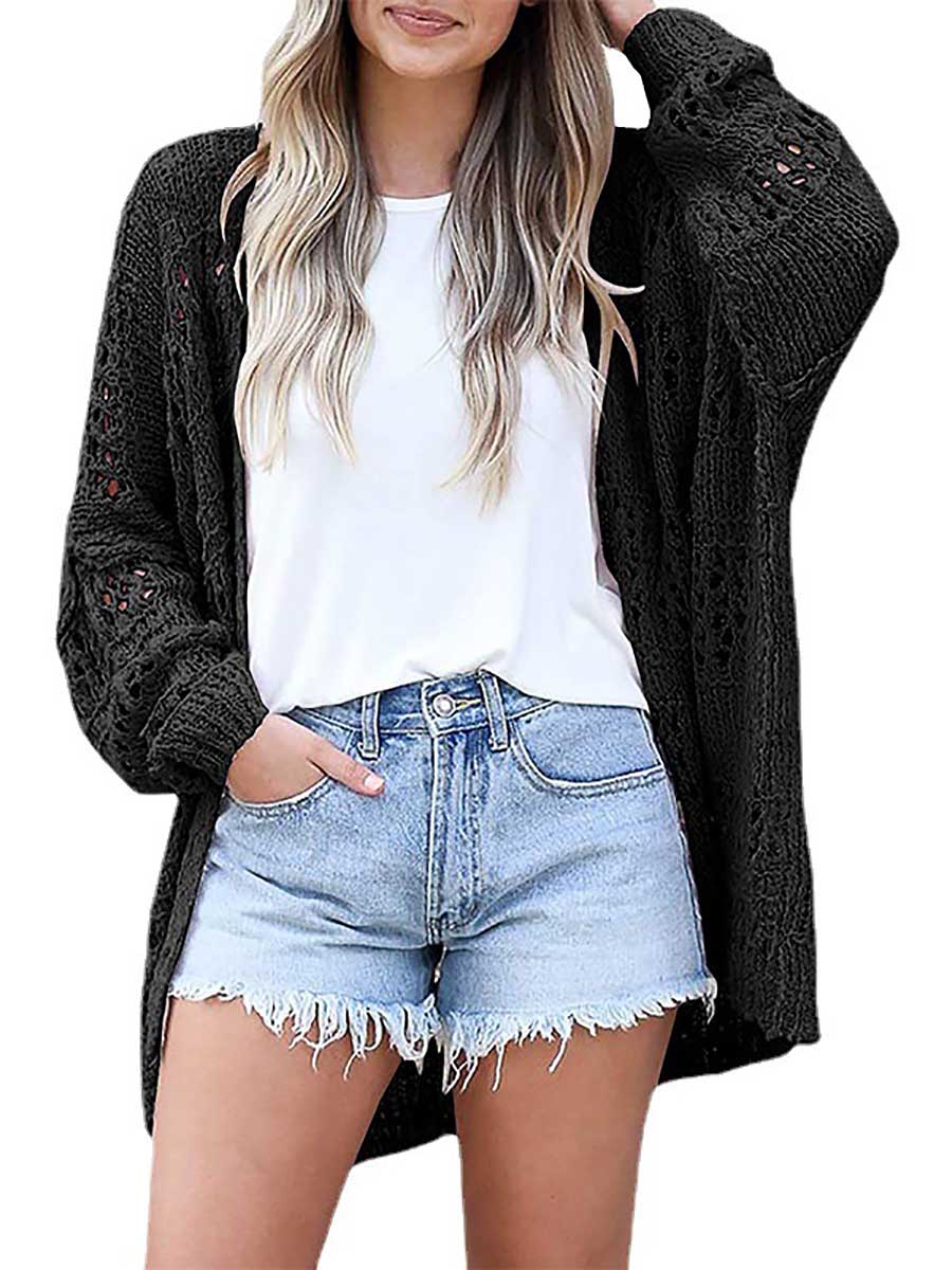 Veleaee Loose Sweater Cutout Knit