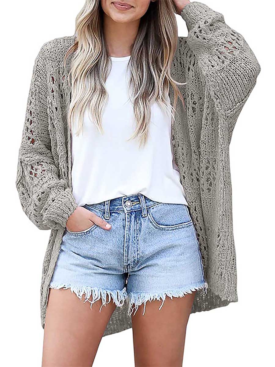 Veleaee Loose Sweater Cutout Knit