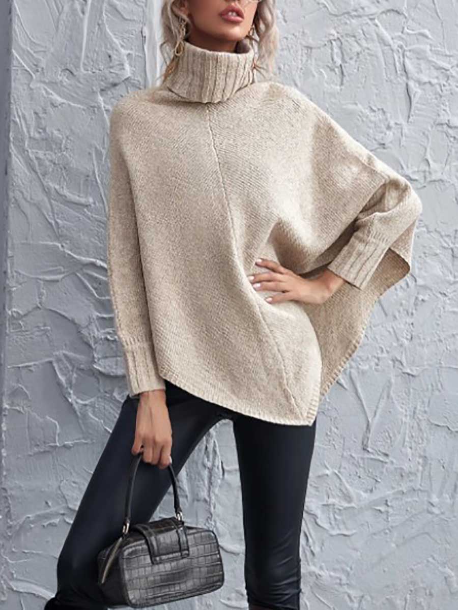 Veleaee Drop Shoulder Irregular Knit Sweater Jacket