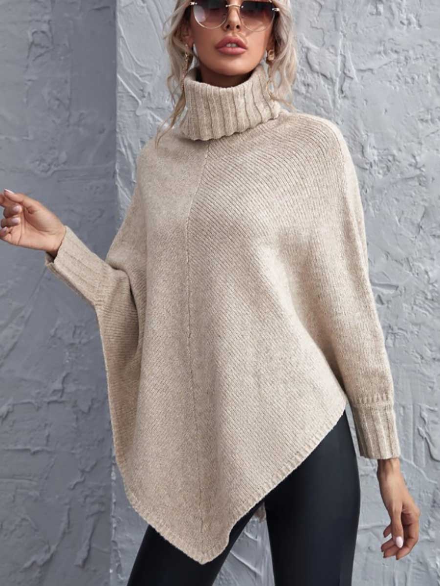 Veleaee Drop Shoulder Irregular Knit Sweater Jacket