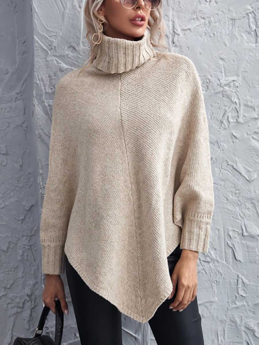 Veleaee Drop Shoulder Irregular Knit Sweater Jacket