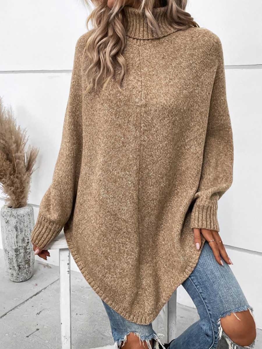 Veleaee Drop Shoulder Irregular Knit Sweater Jacket