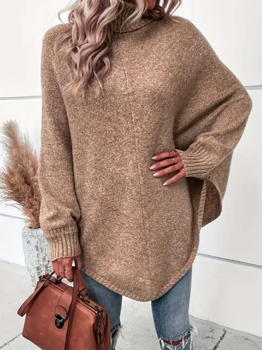 Veleaee Drop Shoulder Irregular Knit Sweater Jacket