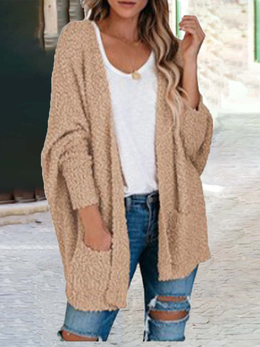 Veleaee Casual Daily Solid Cardigan Cardigan Collar Tops(5 colors)