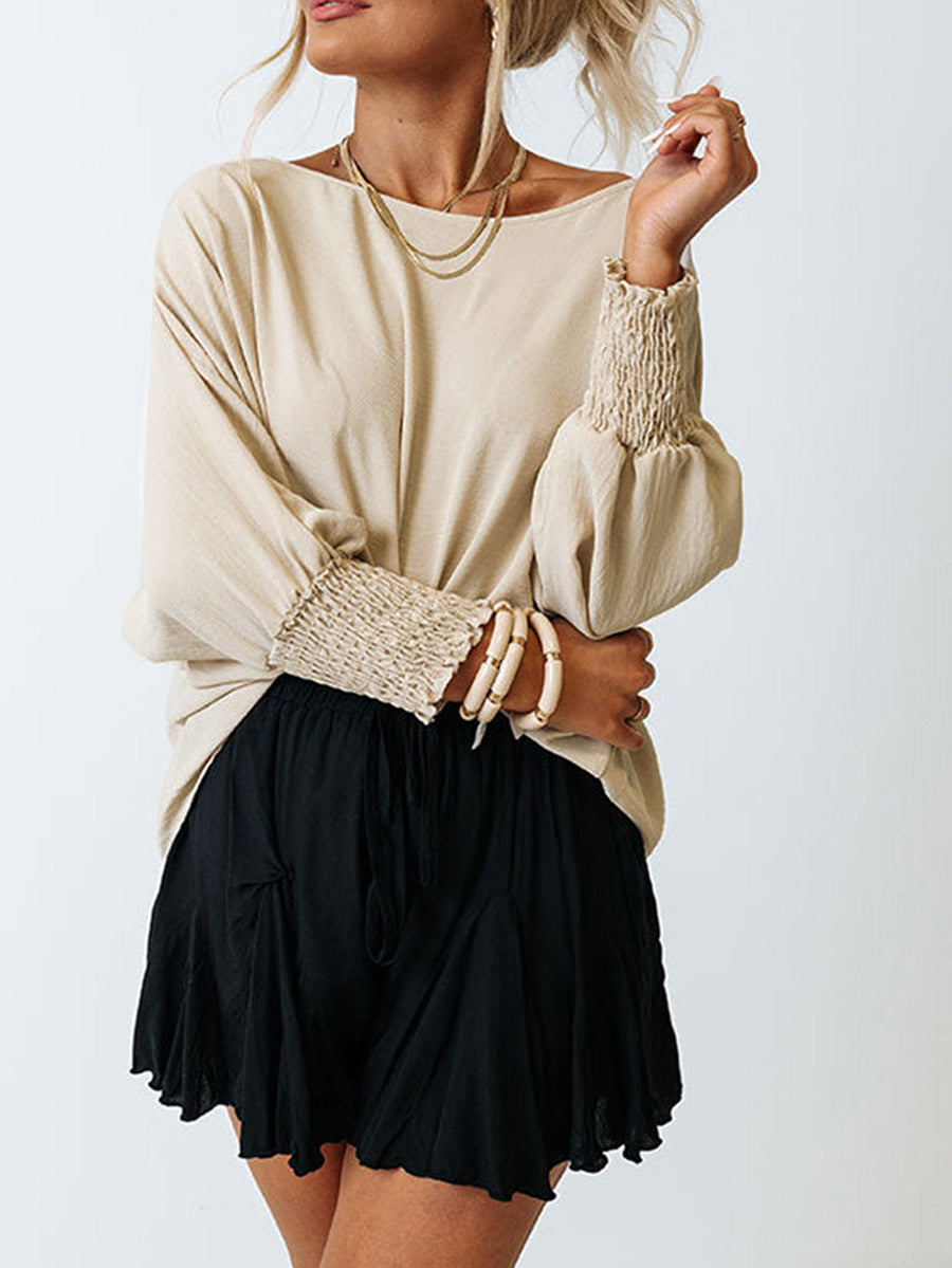 Veleaee Loose Fitting Mid Sleeve Top