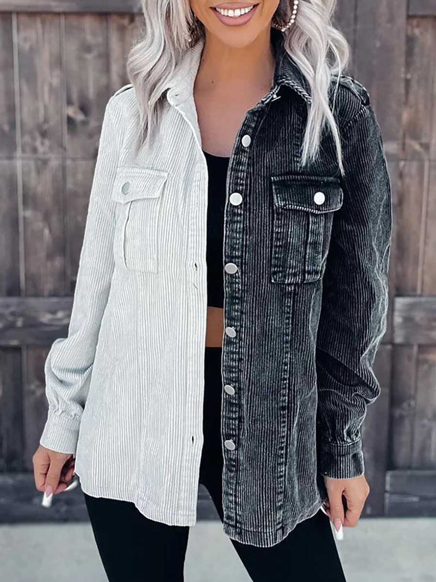 Veleaee Corduroy Button Shacket