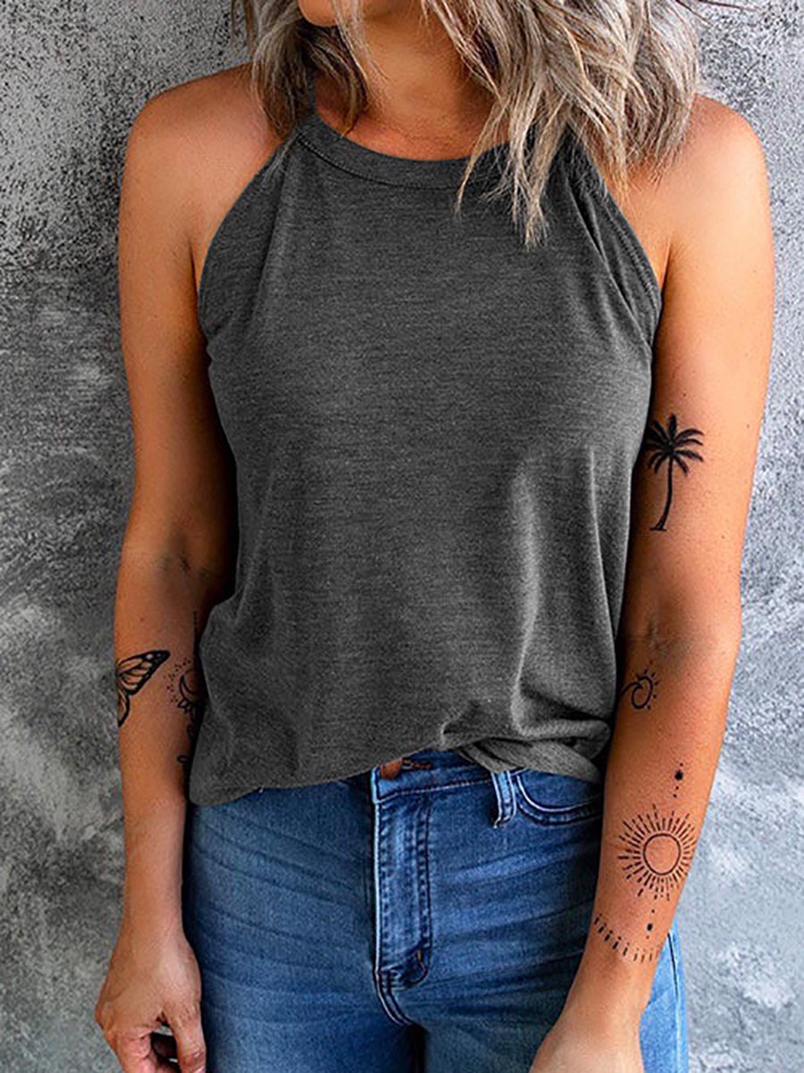 Veleaee Solid Crewneck Summer Cami Top(6 colors)