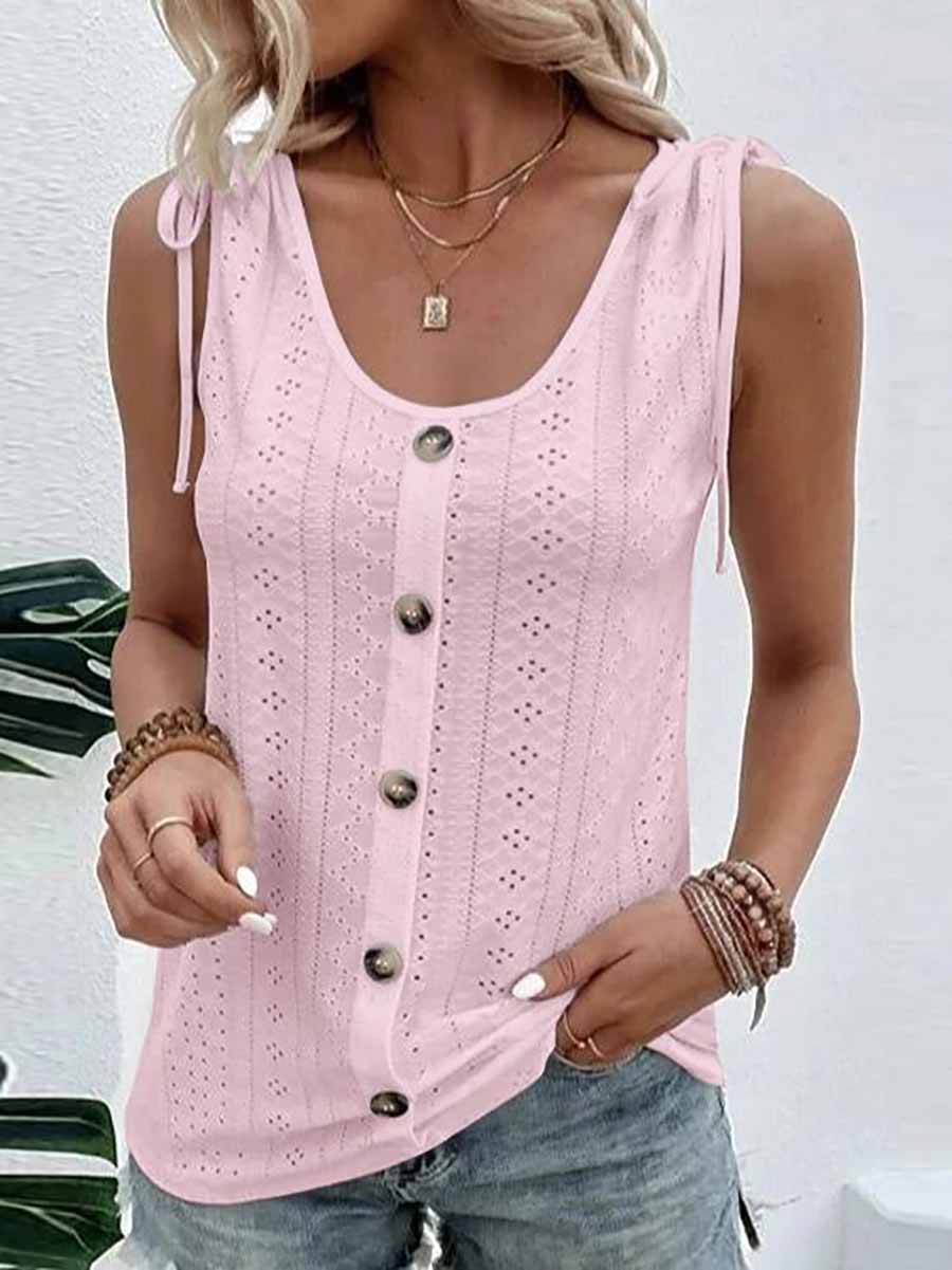 Veleaee Solid Scoop Neck Tank