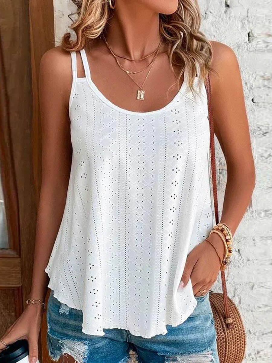 Veleaee Crew Neck Sleeveless Tank Top