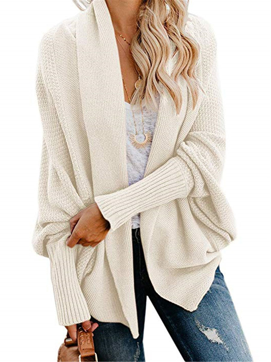 Veleaee Bat sleeve plus size long knitted cardigan sweater（13 colors）