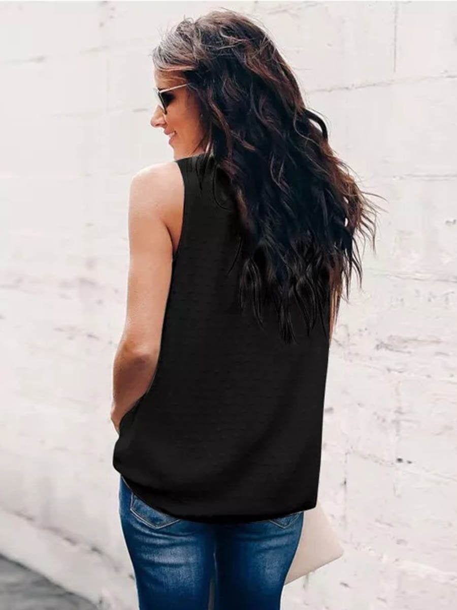 Veleaee  Polka Dot Sleeveless Vest