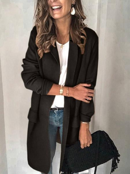 Veleaee Long Sleeve Casual Blazer Coat