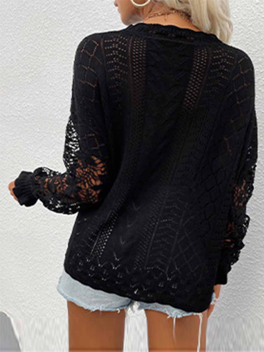 Veleaee Lace Hollow Sweater