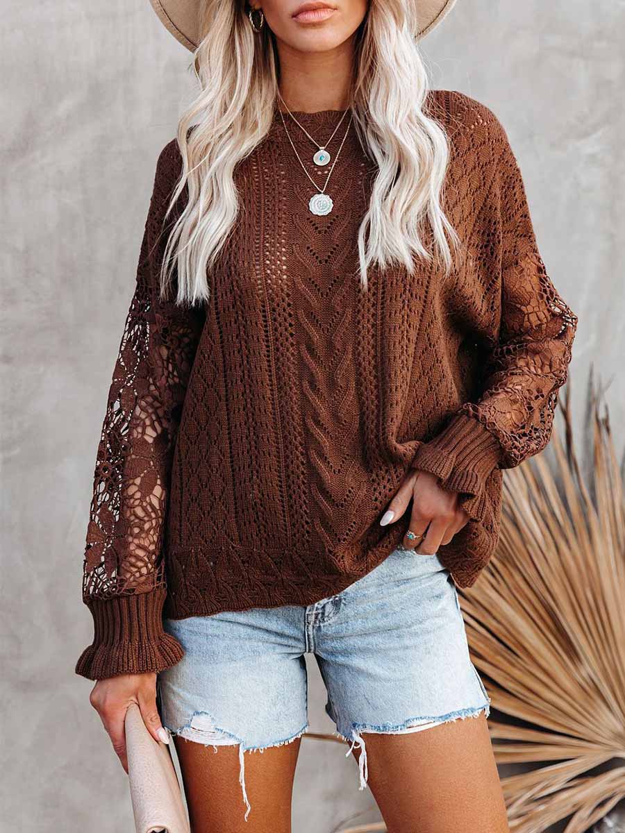 Veleaee Lace Hollow Sweater
