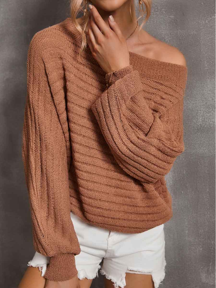 Veleaee Fashion Off-shoulder Sweater