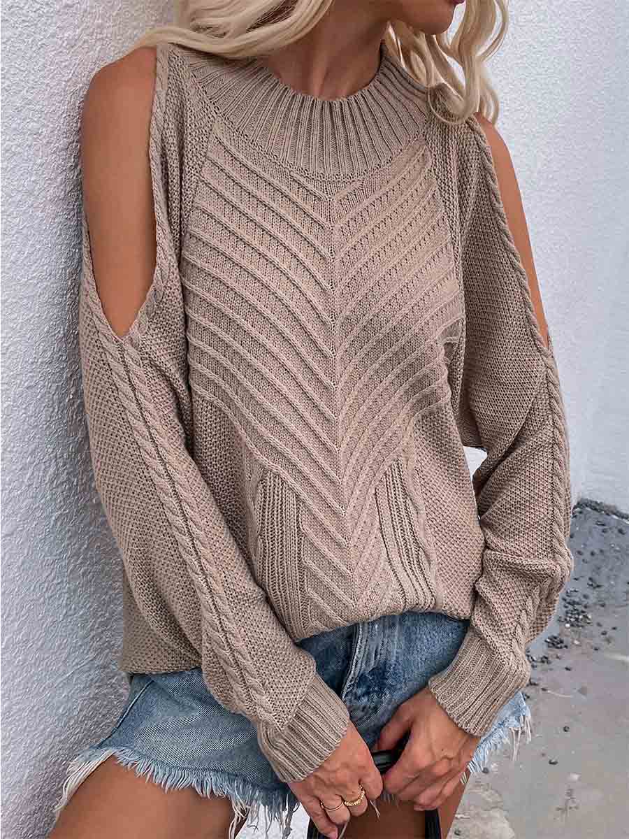 Veleaee Off-shoulder Knit Sweater