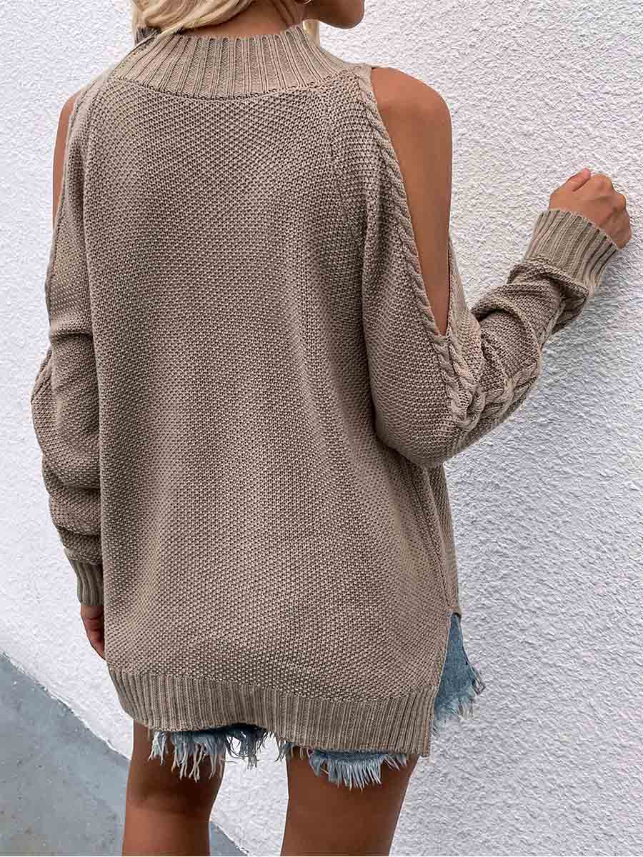 Veleaee Off-shoulder Knit Sweater
