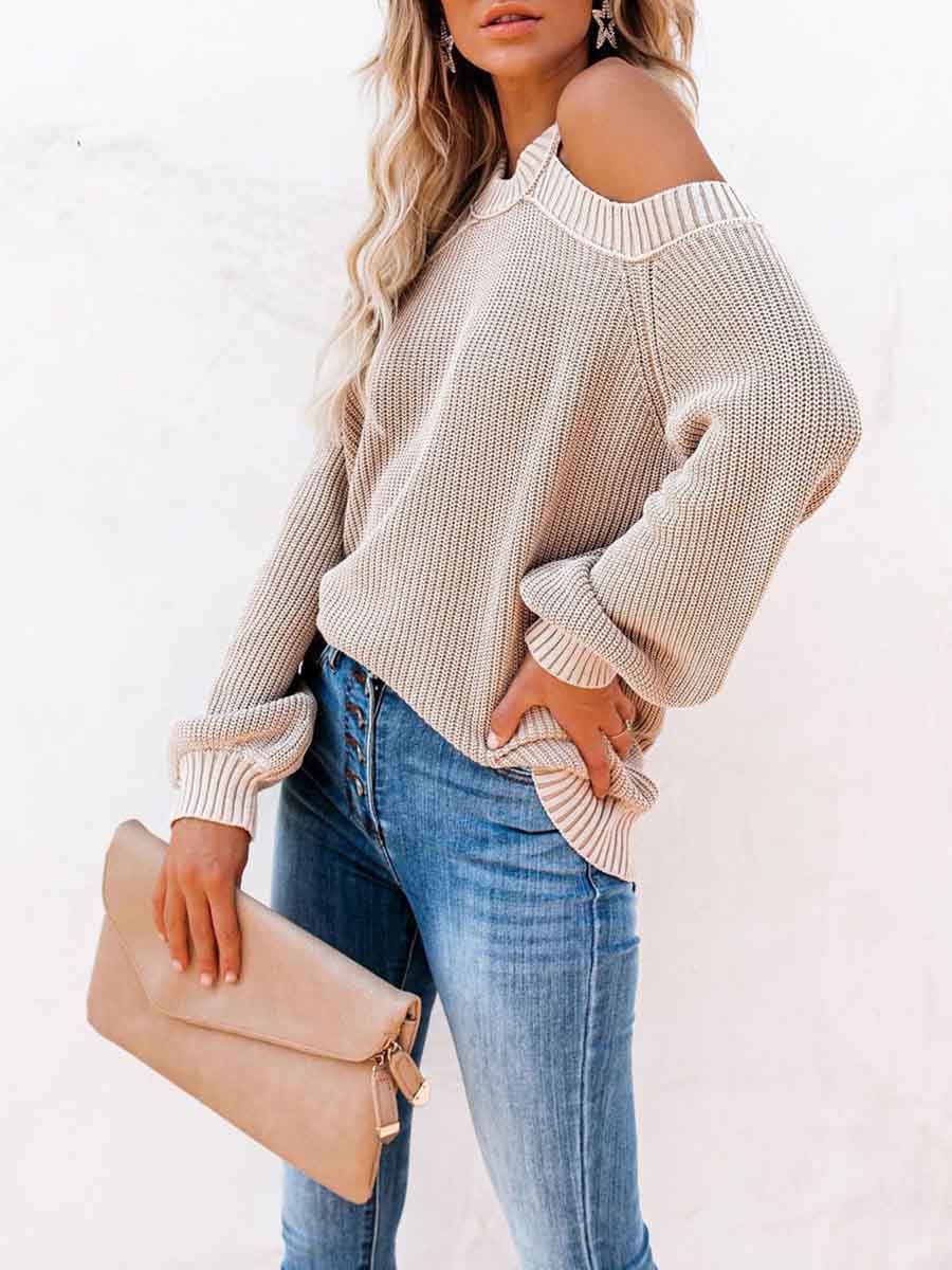 Veleaee Fashion Off-shoulder Sweater
