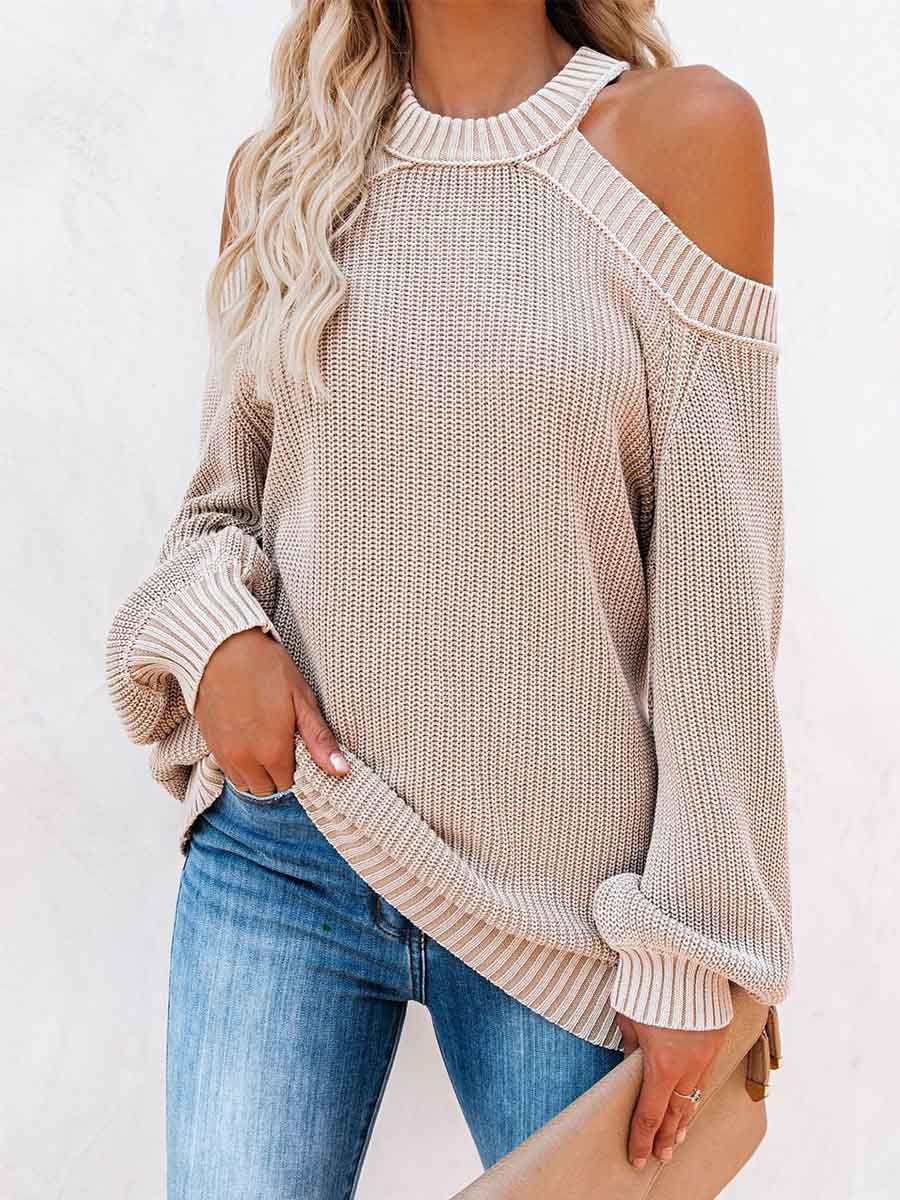 Veleaee Fashion Off-shoulder Sweater