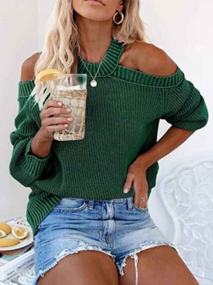 Veleaee Fashion Off-shoulder Sweater