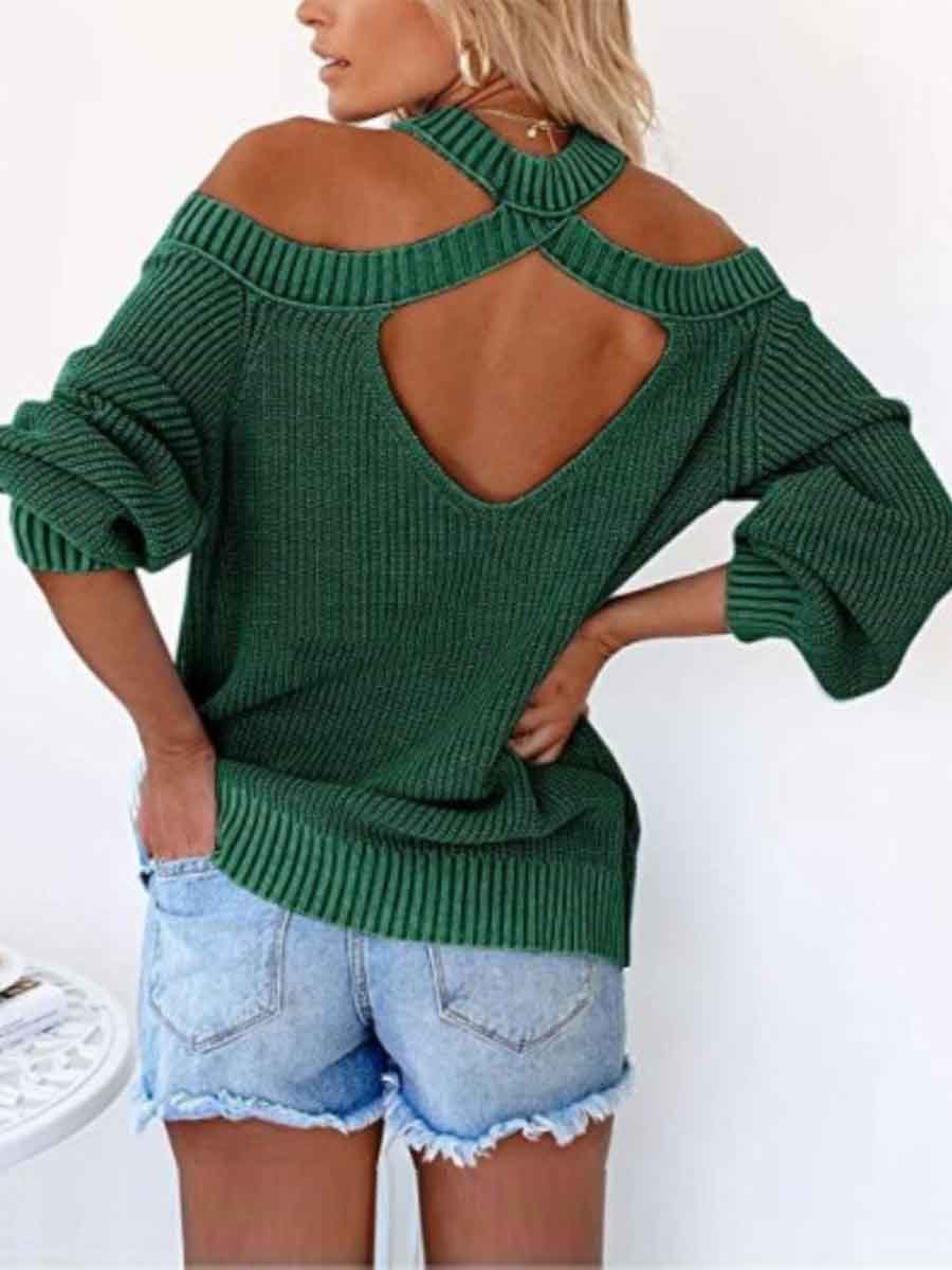Veleaee Fashion Off-shoulder Sweater