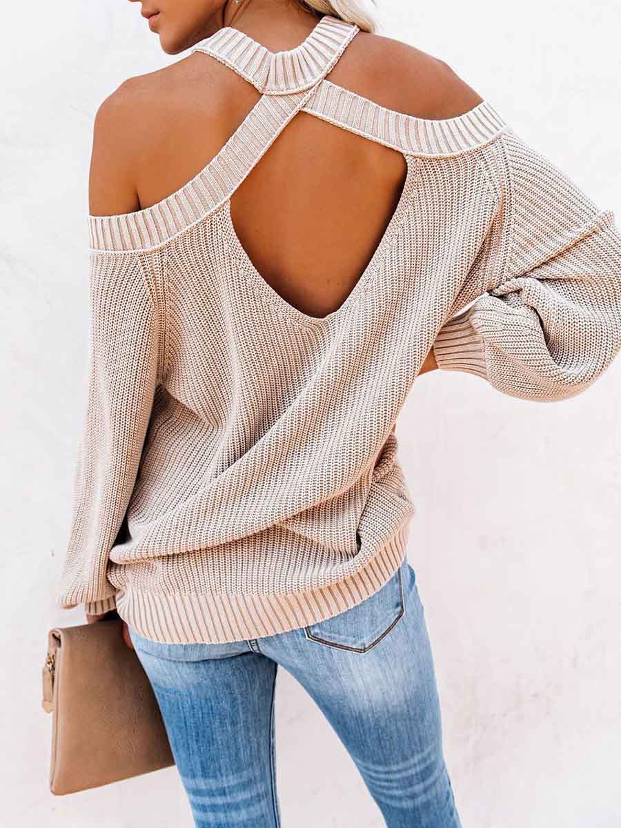 Veleaee Fashion Off-shoulder Sweater