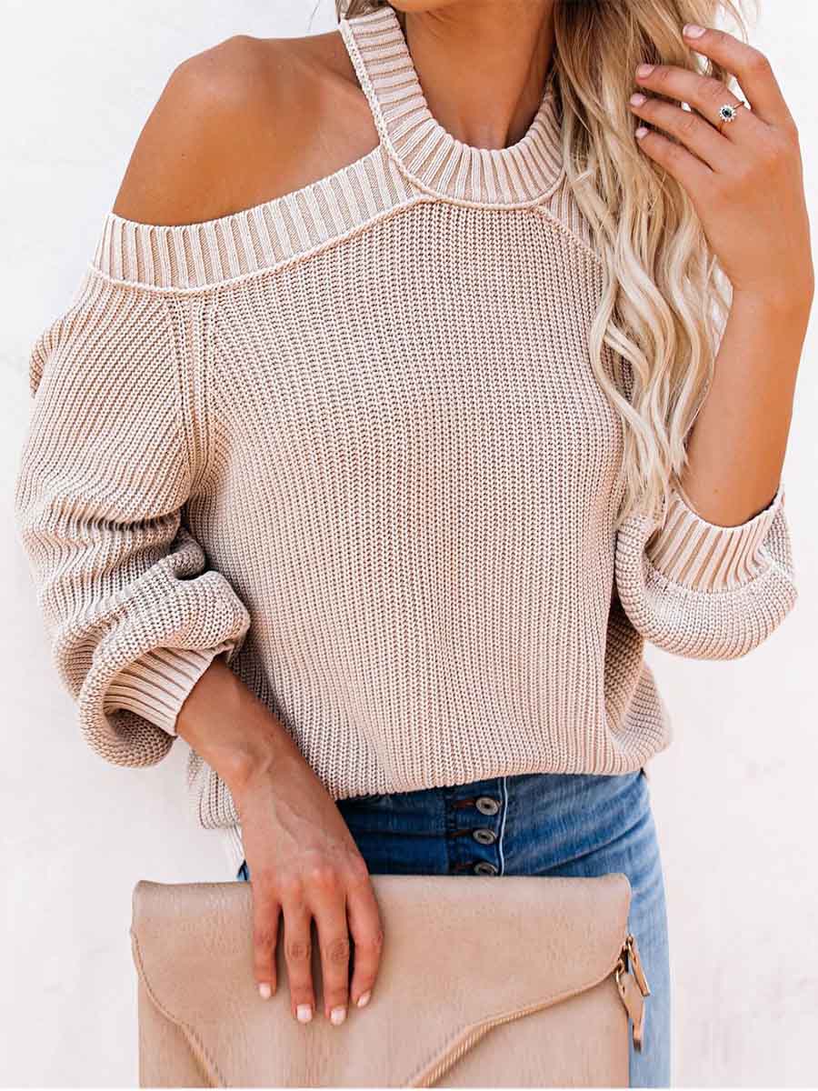 Veleaee Fashion Off-shoulder Sweater