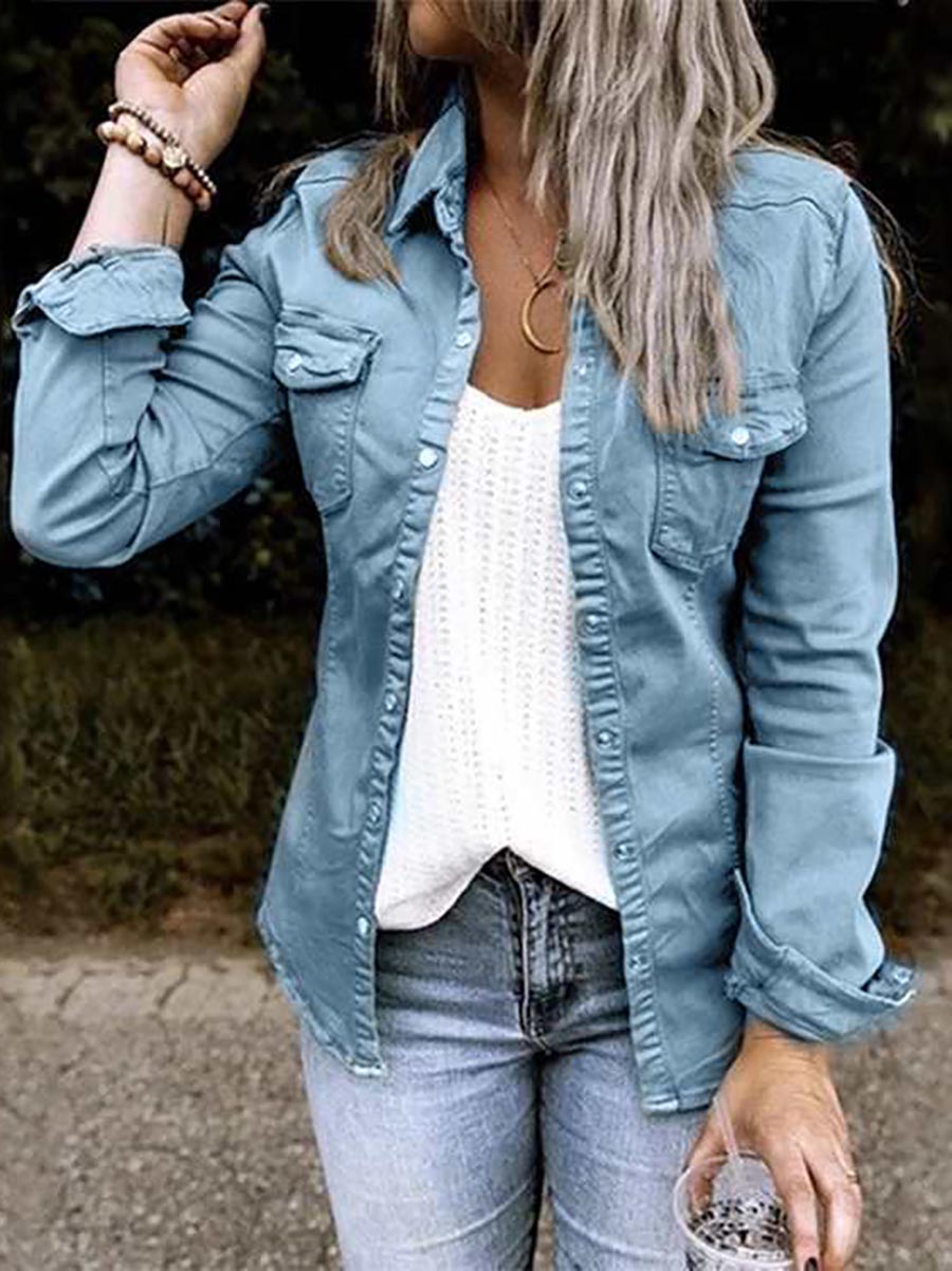 Veleaee Trendy Denim Tops
