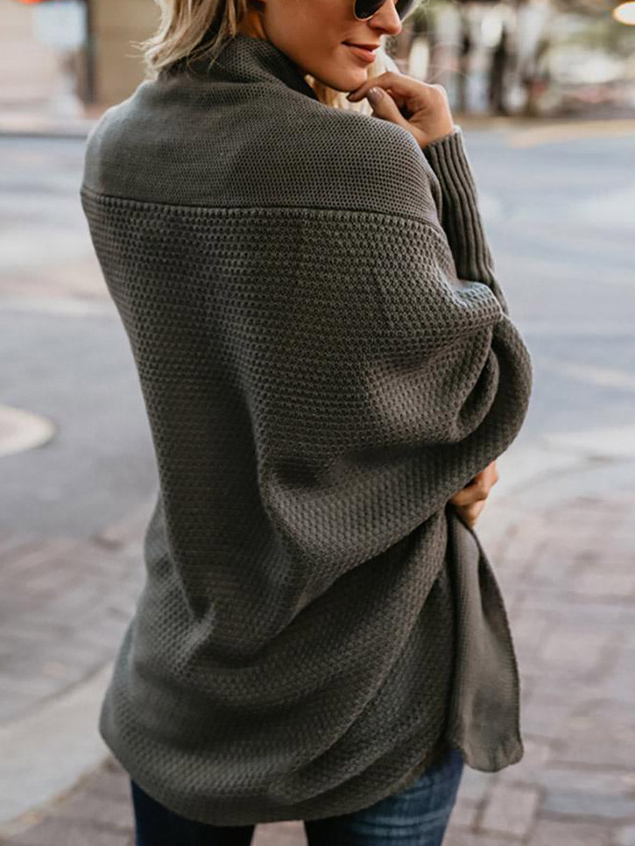 Veleaee Bat sleeve plus size long knitted cardigan sweater（13 colors）