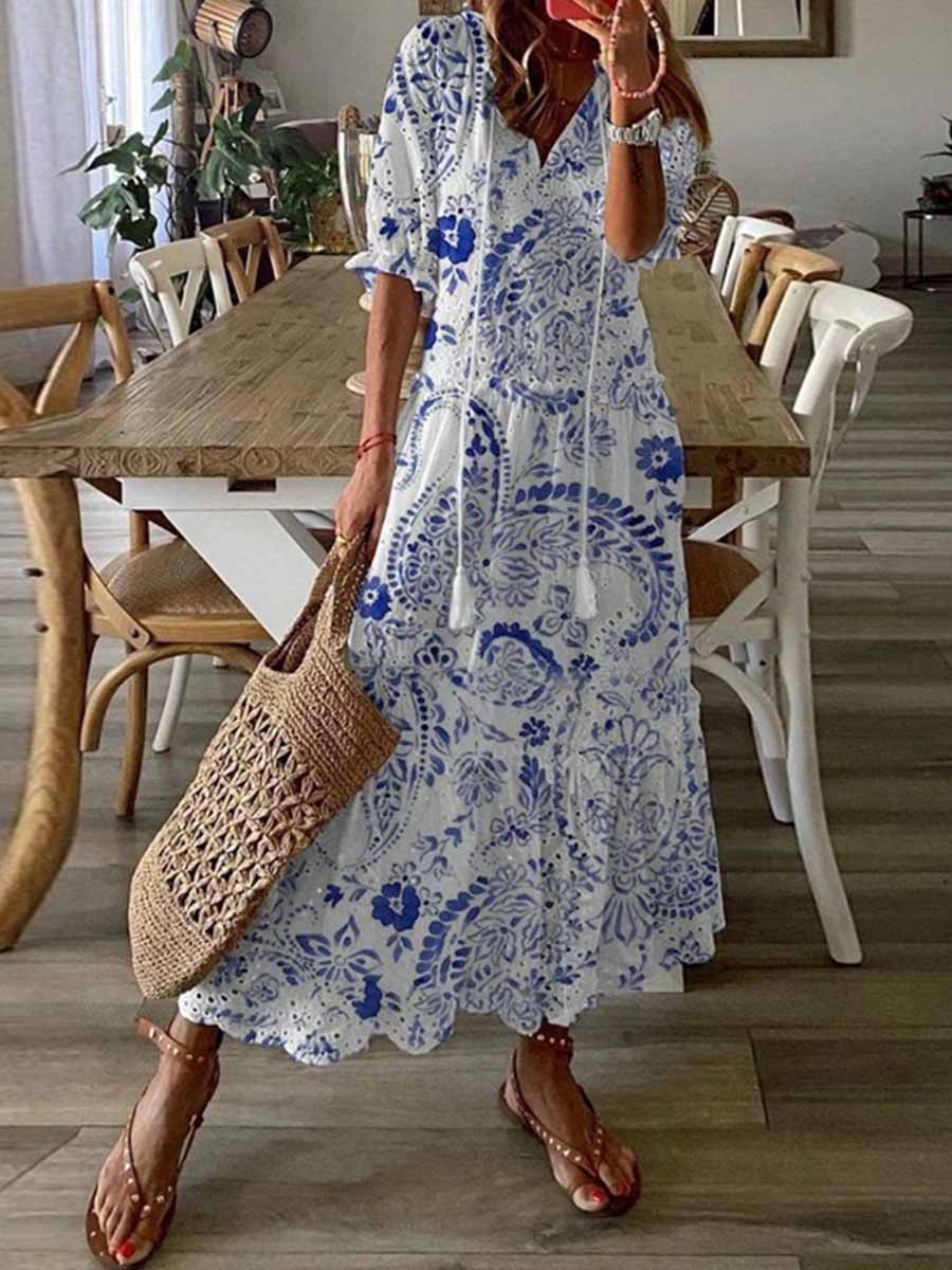Veleaee Sweet Print Dress