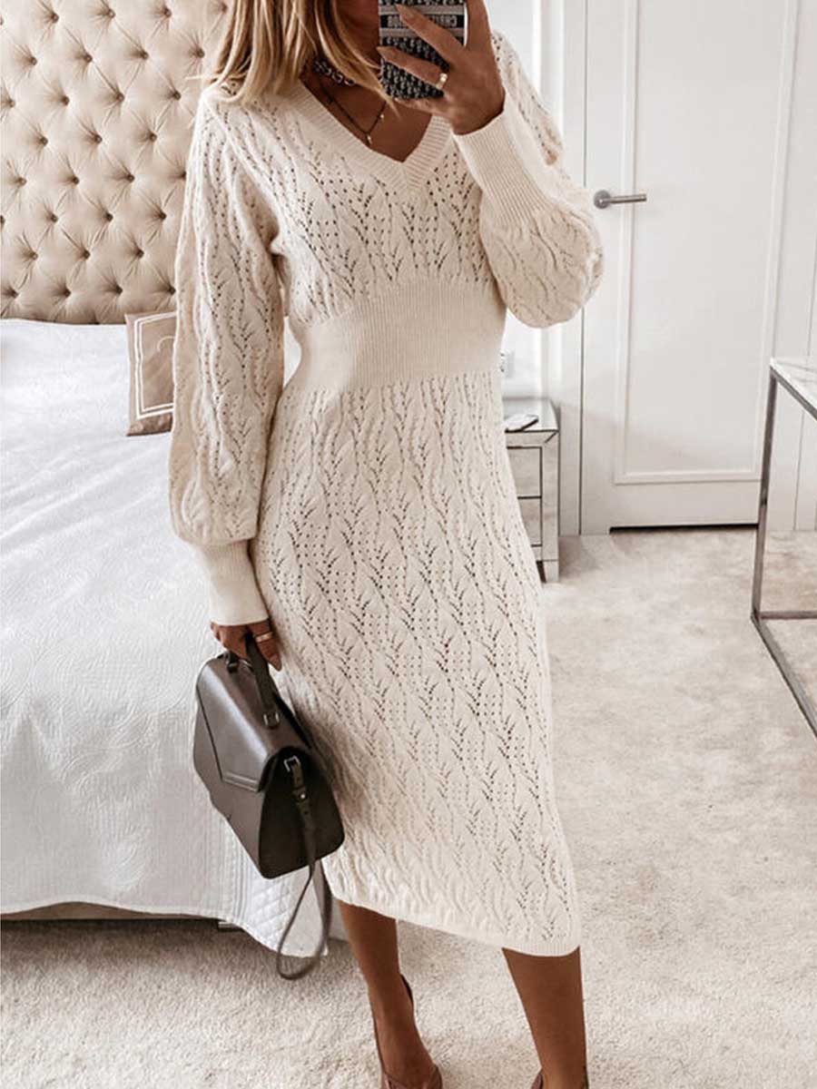 Veleaee Sexy Bag Hip Sweater Dress