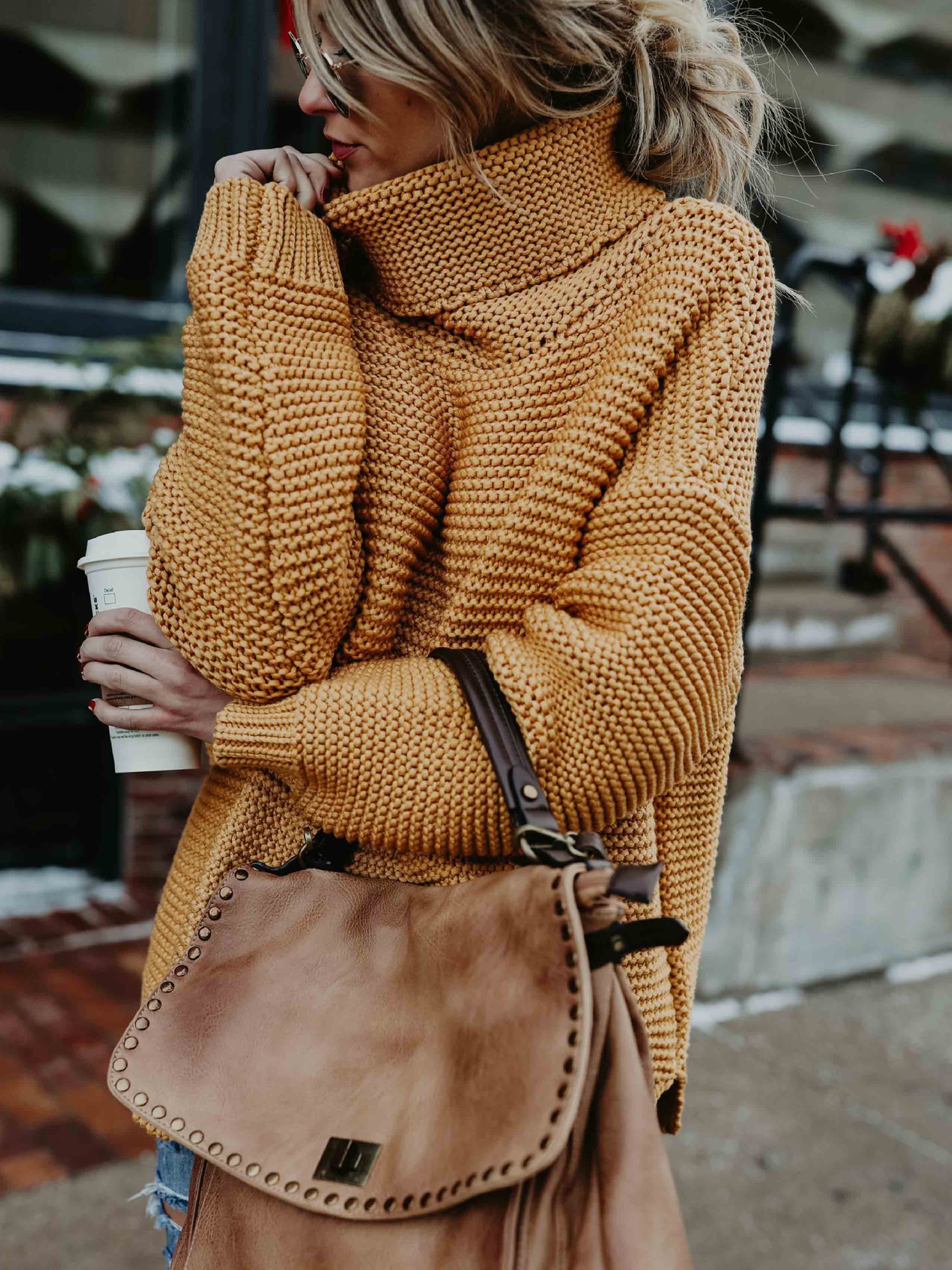 Veleaee Loose Turtleneck Warm Sweater