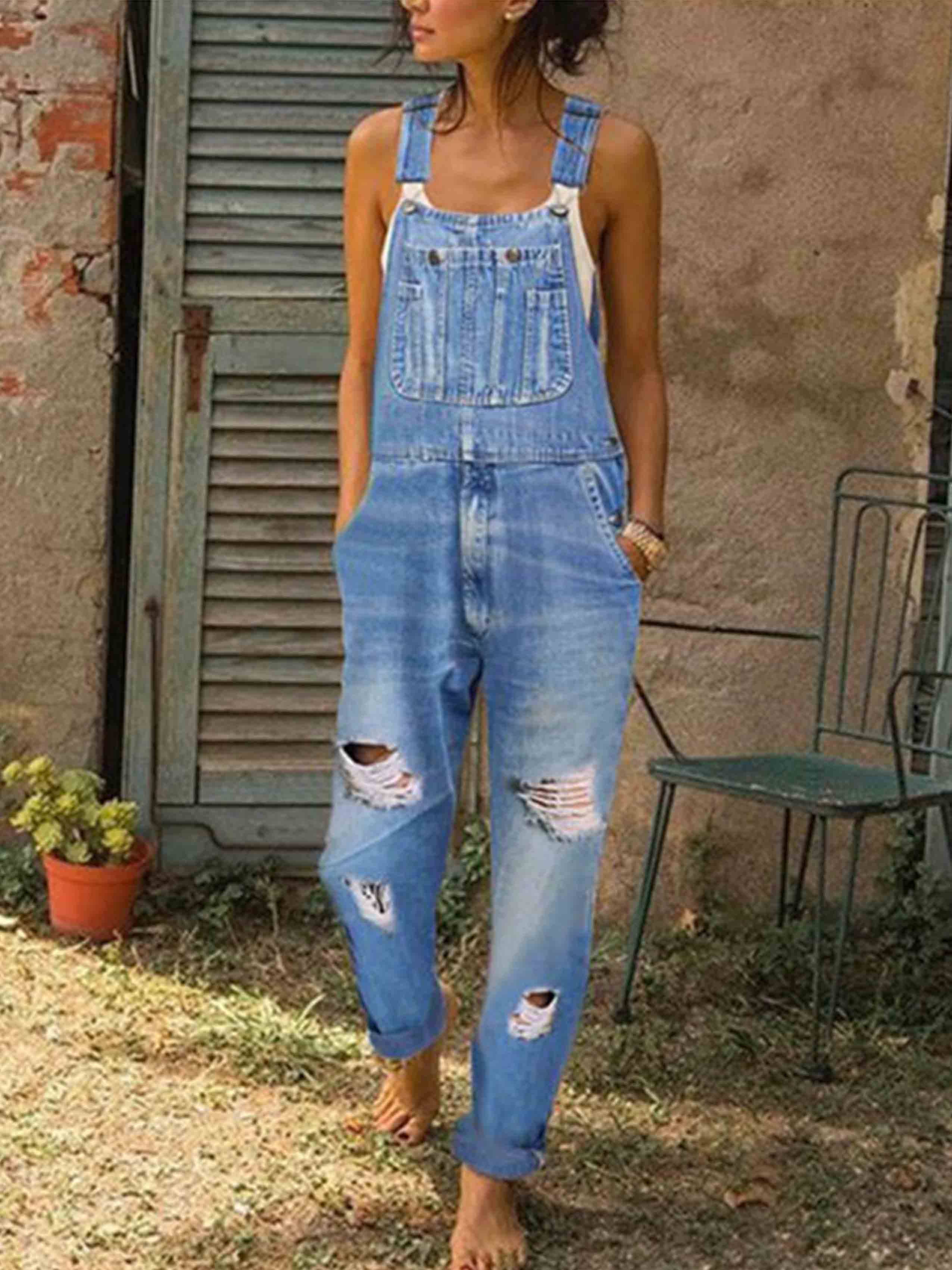 Veleaee Ripped Denim Jeans (3 colors)