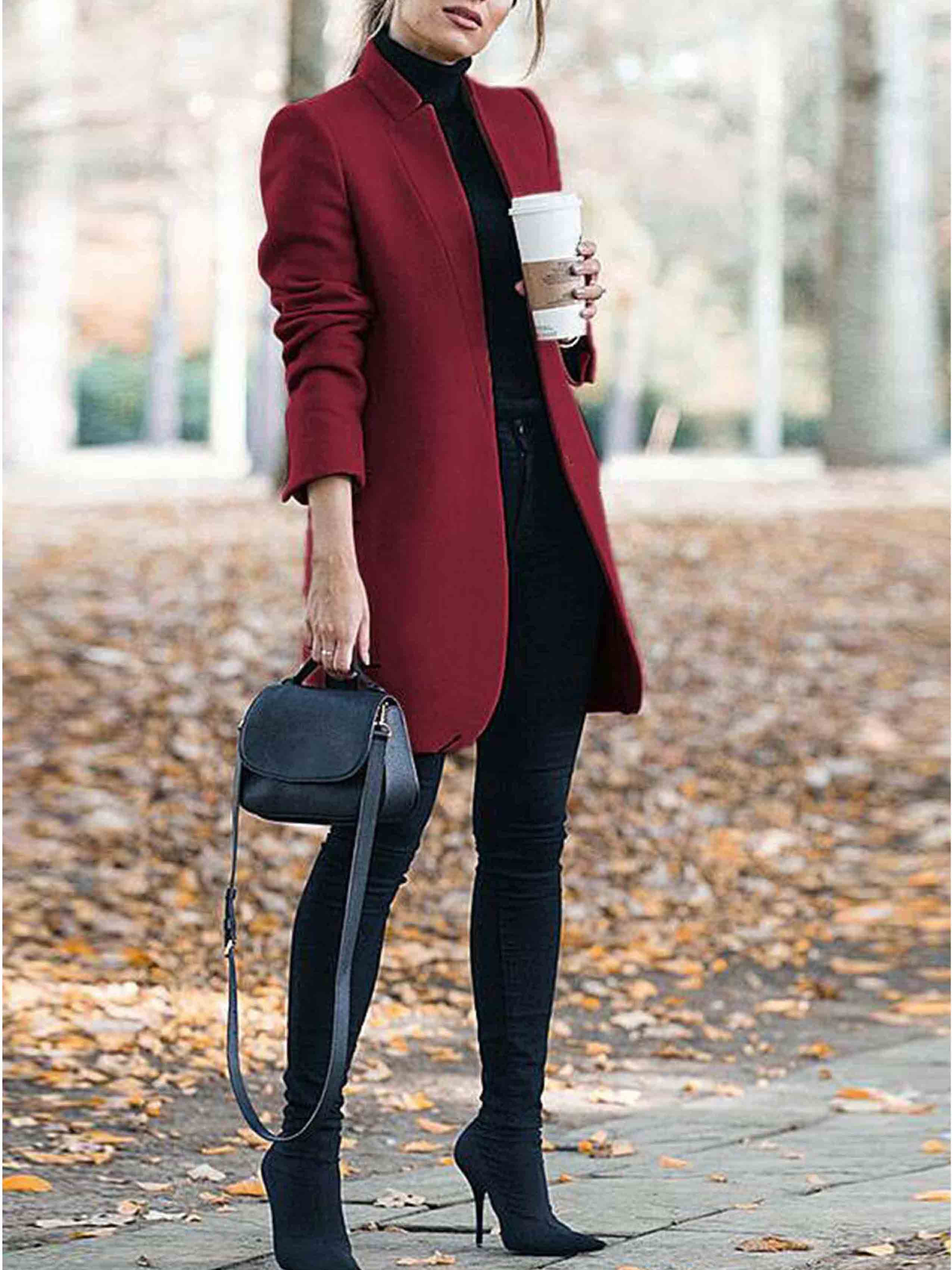 Veleaee One Button Khaki Coat