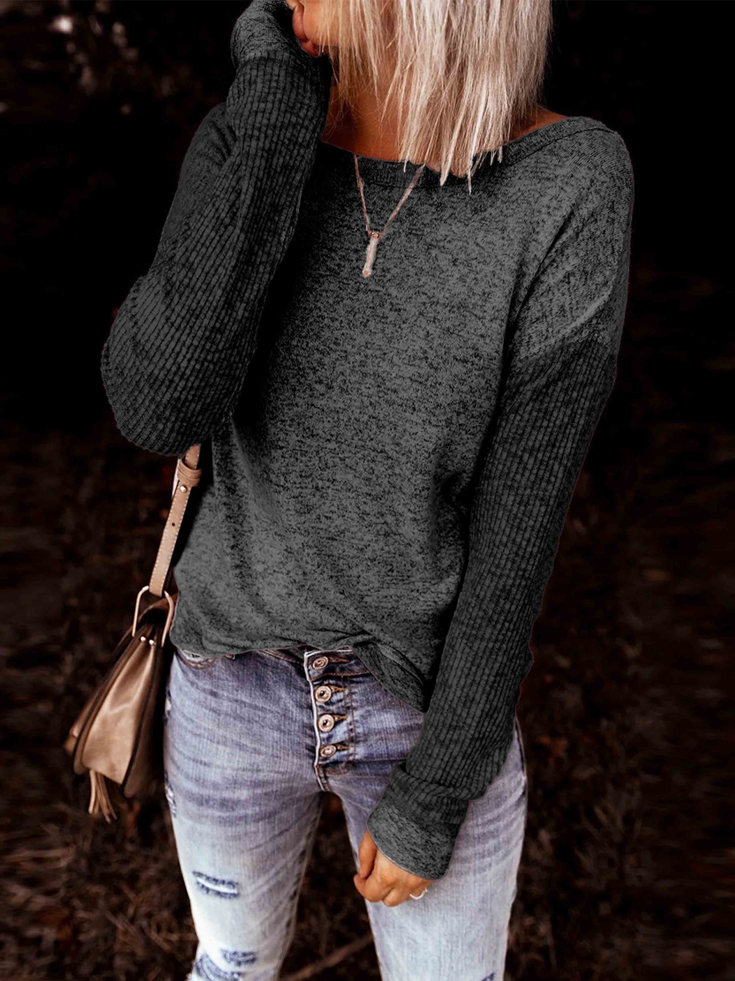 Veleaee Casual Open Back Sweatshirt