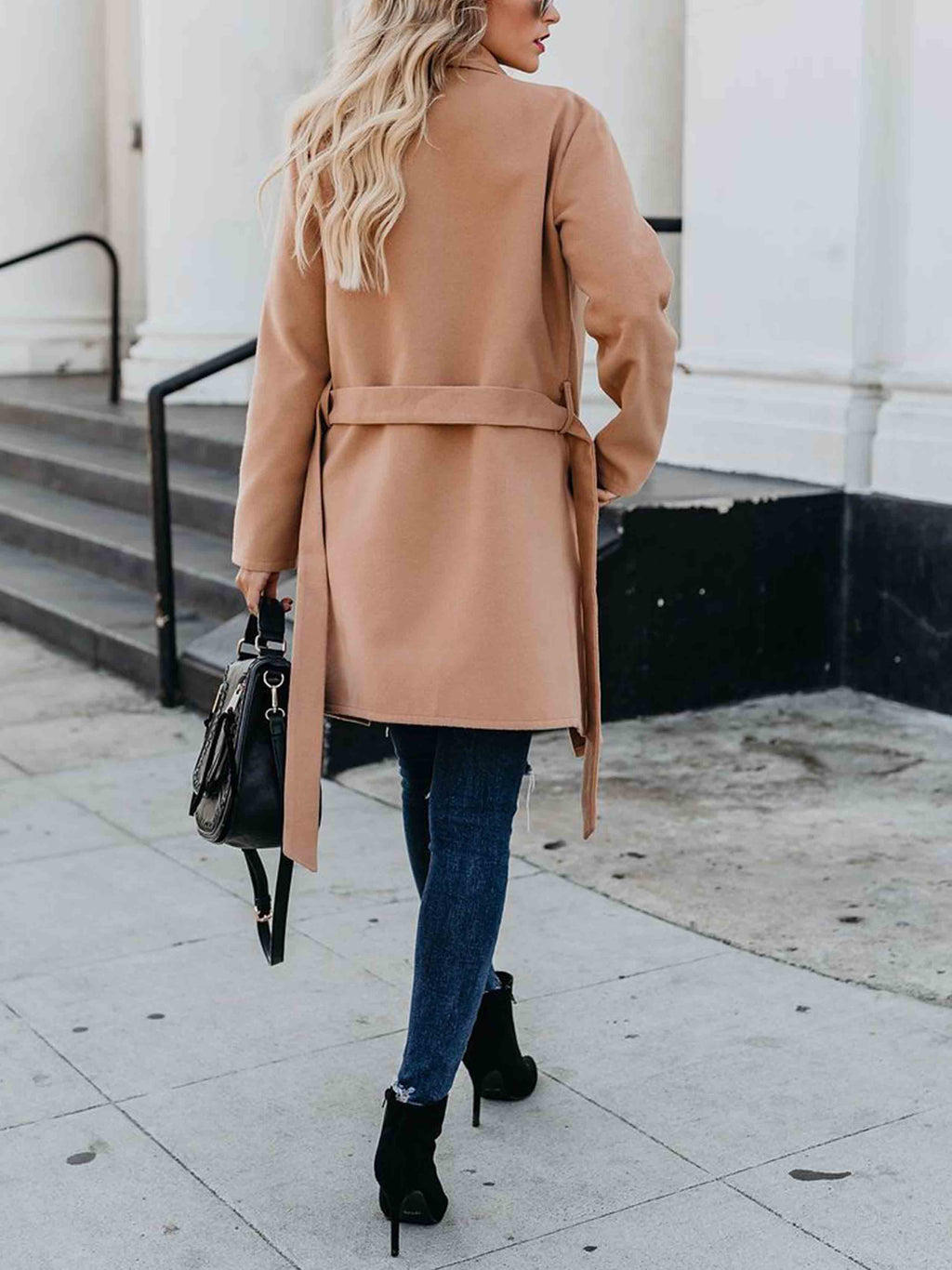 Veleaee Wild Solid Color Trench Coat