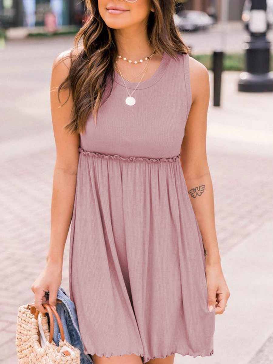Veleaee High Waist Knit Vest Dress