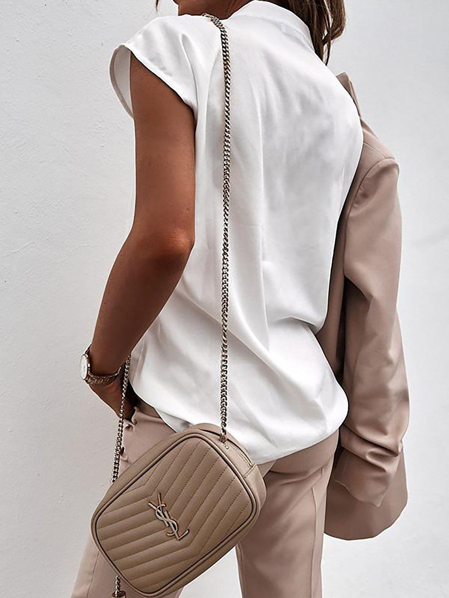 Veleaee Classic Tale V Neck Blouse