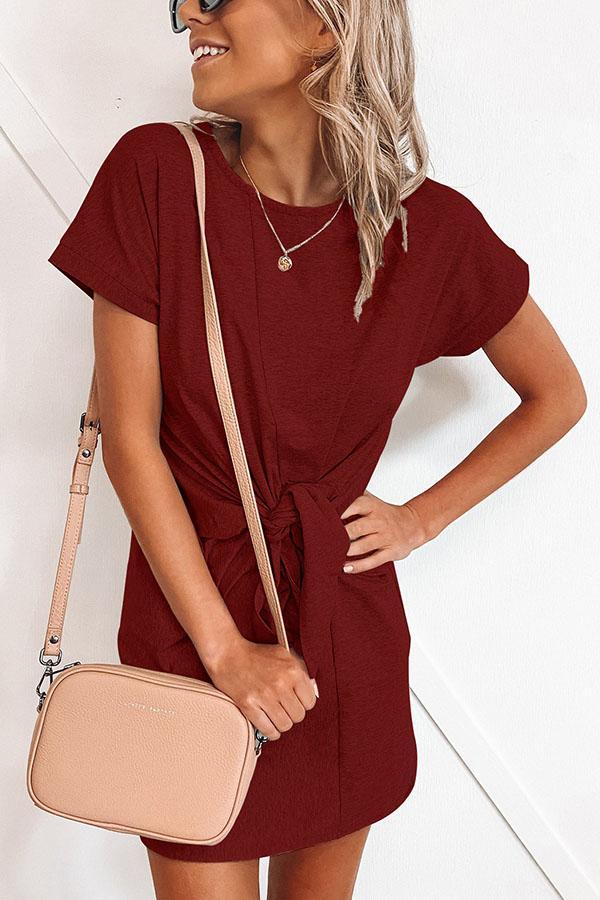 Veleaee Short-sleeved Cotton Blend Dress