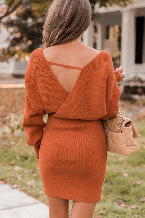 Veleaee Future Happiness Chelsea Wrap Sweater Dress