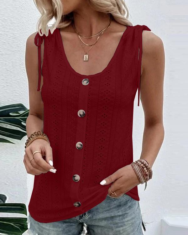 Veleaee Solid Scoop Neck Tank