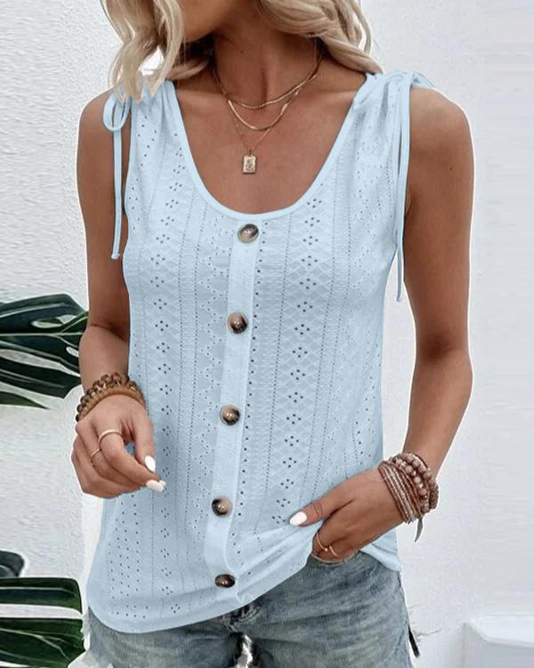 Veleaee Solid Scoop Neck Tank