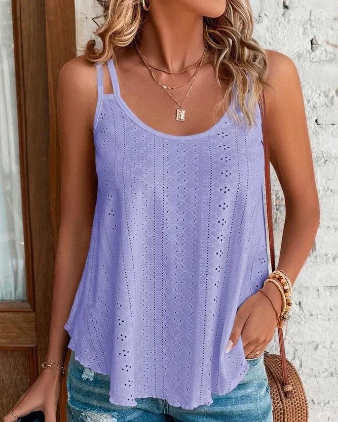 Veleaee Crew Neck Sleeveless Tank Top