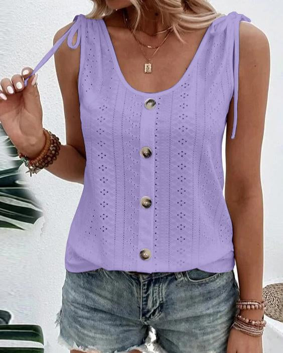 Veleaee Solid Scoop Neck Tank