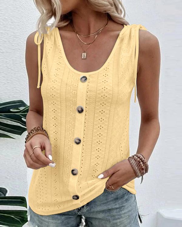 Veleaee Solid Scoop Neck Tank