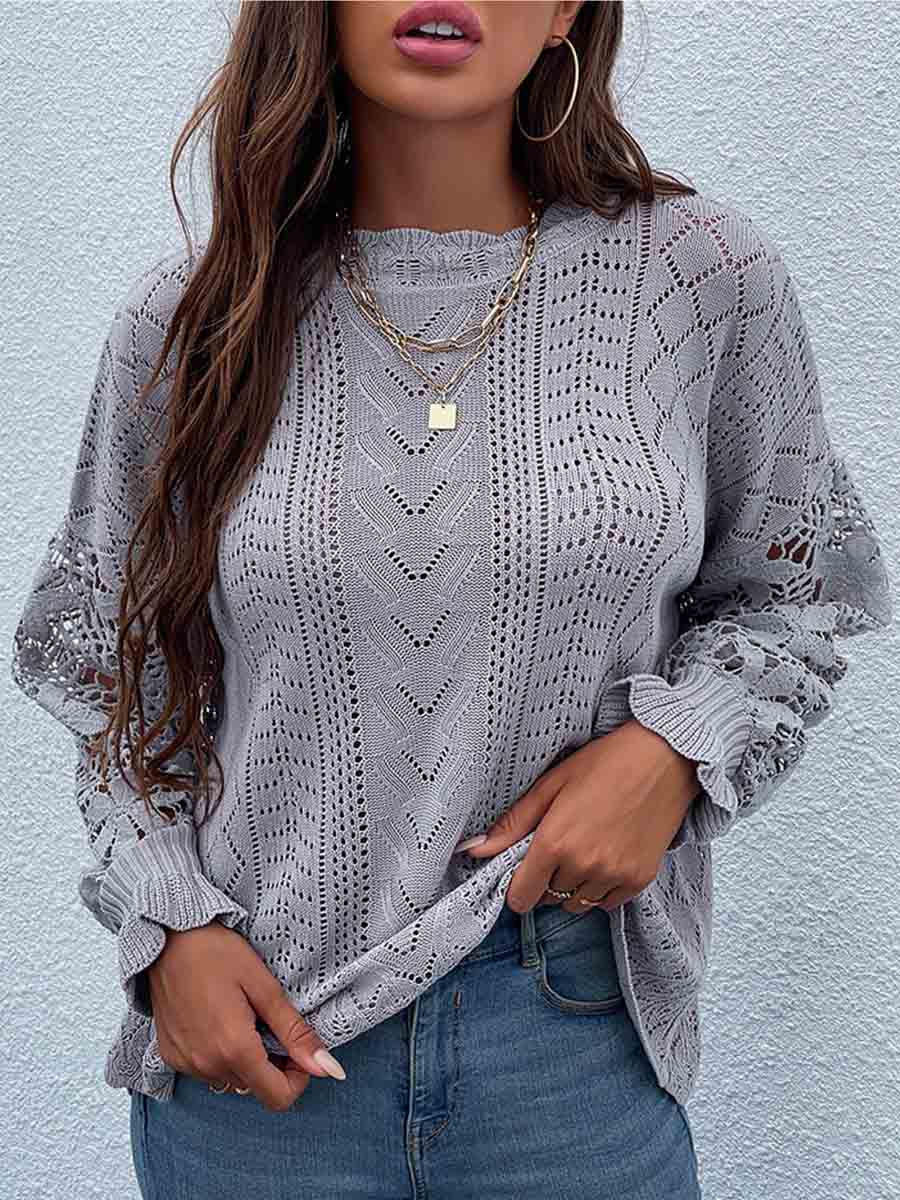 Veleaee Lace Hollow Sweater